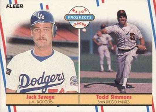 #650 Jack Savage / Todd Simmons - Los Angeles Dodgers / San Diego Padres - 1988 Fleer Baseball