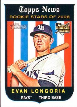 #650 Evan Longoria - Tampa Bay Rays - 2008 Topps Heritage Baseball