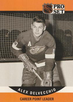 #652 Alex Delvecchio- Detroit Red Wings - 1990-91 Pro Set Hockey