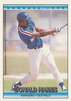 #652 Donald Harris - Texas Rangers - 1992 Donruss Baseball
