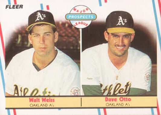 #652 Walt Weiss / Dave Otto - Oakland Athletics - 1988 Fleer Baseball