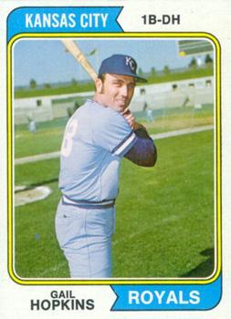 #652 Gail Hopkins - Kansas City Royals - 1974 Topps Baseball