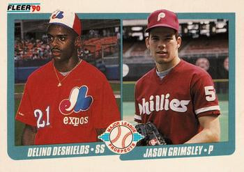 #653 Delino DeShields / Jason Grimsley - Philadelphia Phillies / Montreal Expos - 1990 Fleer USA Baseball