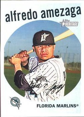 #653 Alfredo Amezaga - Florida Marlins - 2008 Topps Heritage Baseball