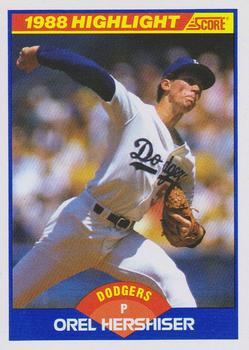 #653 Orel Hershiser - Los Angeles Dodgers - 1989 Score Baseball