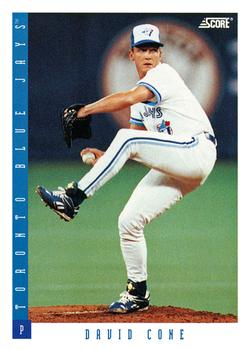 #654 David Cone - Toronto Blue Jays - 1993 Score Baseball