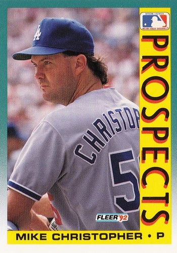 #654 Mike Christopher - Los Angeles Dodgers - 1992 Fleer Baseball