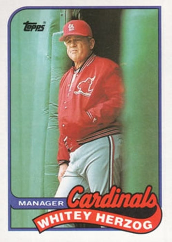 #654 Whitey Herzog - St. Louis Cardinals - 1989 Topps Baseball