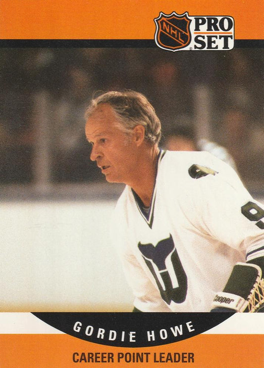 #654 Gordie Howe- Hartford Whalers - 1990-91 Pro Set Hockey