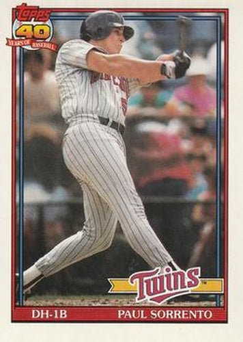 #654 Paul Sorrento - Minnesota Twins - 1991 O-Pee-Chee Baseball