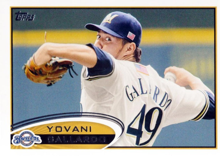 #654 Yovani Gallardo - Milwaukee Brewers - 2012 Topps Baseball