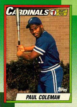 #654 Paul Coleman - St. Louis Cardinals - 1990 Topps Baseball