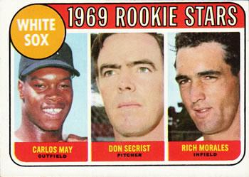 #654 White Sox 1969 Rookie Stars Carlos May / Don Secrist / Rich Morales - Chicago White Sox - 1969 Topps Baseball