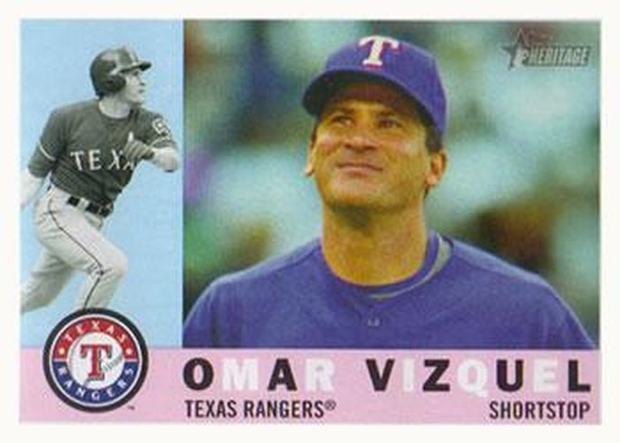 #654 Omar Vizquel - Texas Rangers - 2009 Topps Heritage Baseball