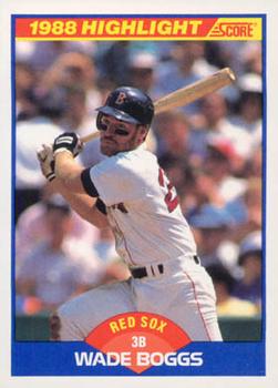 #654 Wade Boggs - Boston Red Sox - 1989 Score Baseball