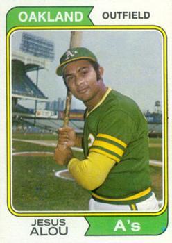 #654b Jesus Alou - Oakland Athletics - 1974 Topps Baseball