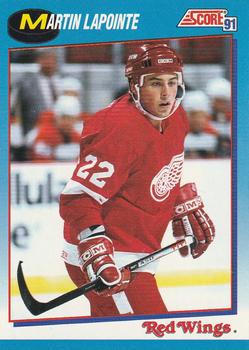 #655 Martin Lapointe - Detroit Red Wings - 1991-92 Score Canadian Bilingual Hockey