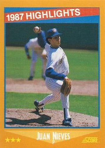 #655 Juan Nieves - Milwaukee Brewers - 1988 Score Baseball