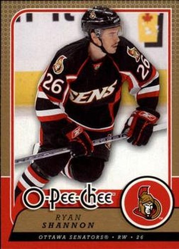 #655 Ryan Shannon - Ottawa Senators - 2008-09 O-Pee-Chee Hockey