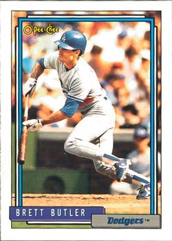 #655 Brett Butler - Los Angeles Dodgers - 1992 O-Pee-Chee Baseball