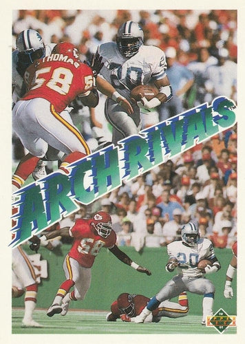#656 Barry Sanders / Derrick Thomas - Detroit Lions / Kansas City Chiefs - 1991 Upper Deck Football