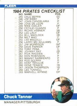 #657 Checklist: Pirates / Mets - Pittsburgh Pirates / New York Mets - 1984 Fleer Baseball