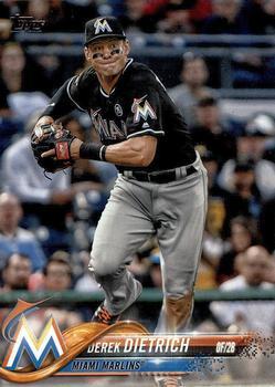 #657 Derek Dietrich - Miami Marlins - 2018 Topps Baseball