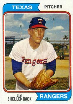 #657 Jim Shellenback - Texas Rangers - 1974 Topps Baseball
