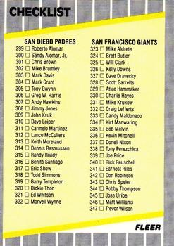 #657 Checklist: Padres / Giants / Astros / Expos - San Diego Padres / San Francisco Giants / Houston Astros / Montreal Expos - 1989 Fleer Baseball