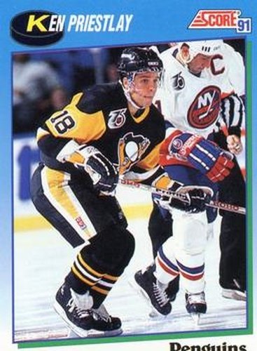 #658 Ken Priestlay - Pittsburgh Penguins - 1991-92 Score Canadian Hockey
