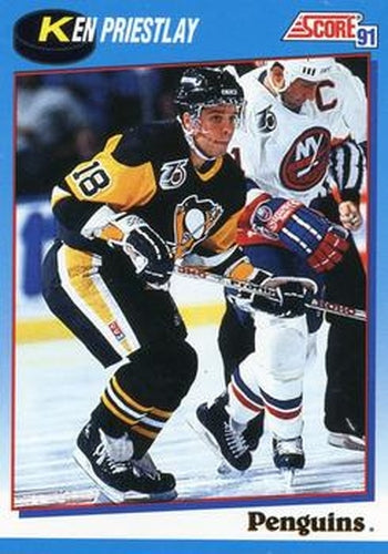 #658 Ken Priestlay - Pittsburgh Penguins - 1991-92 Score Canadian Bilingual Hockey