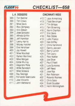 #658 Checklist: Dodgers / Reds / Yankees / Pirates - Los Angeles Dodgers / Cincinnati Reds / New York Yankees / Pittsburgh Pirates - 1990 Fleer USA Baseball