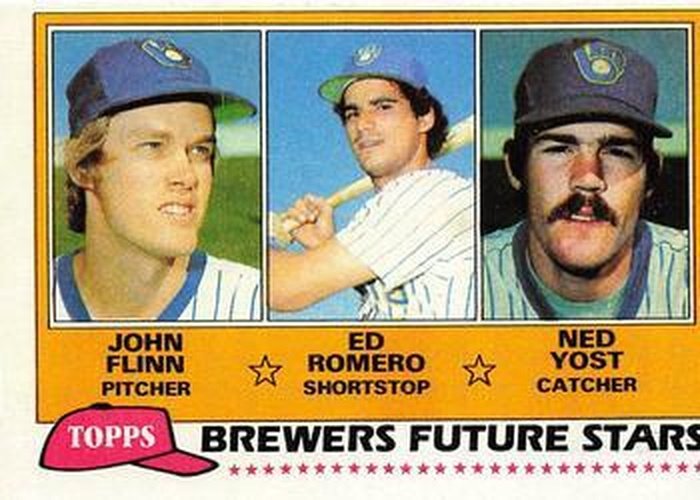 #659 Brewers Future Stars John Flinn / Ed Romero / Ned Yost - Milwaukee Brewers - 1981 Topps Baseball