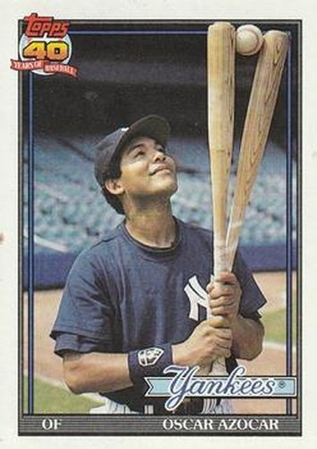 #659 Oscar Azocar - New York Yankees - 1991 Topps Baseball