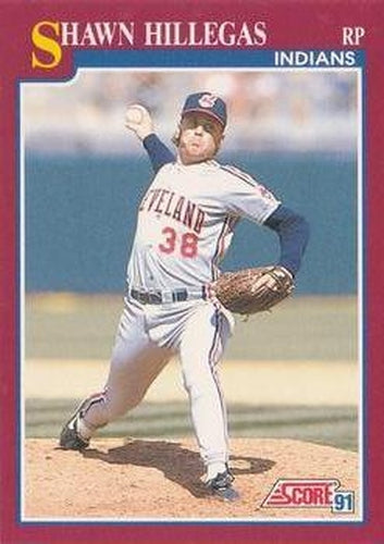 #65T Shawn Hillegas - Cleveland Indians - 1991 Score Rookie & Traded Baseball