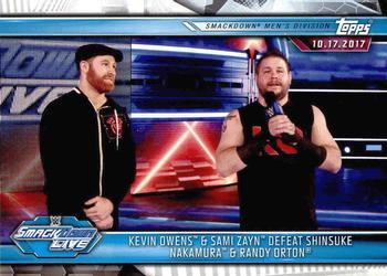 #65 Kevin Owens & Sami Zayn Defeat Shinsuke Nakamura & Randy Orton - 2019 Topps WWE Road to Wrestlemania Wrestling