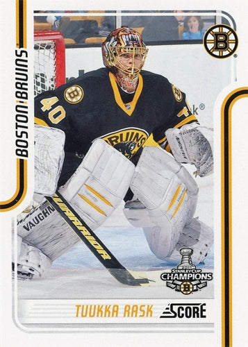 #65 Tuukka Rask - Boston Bruins - 2011-12 Score Hockey