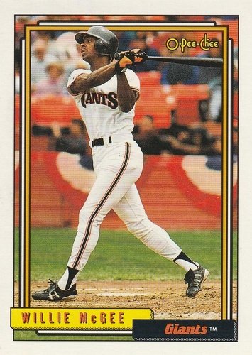 #65 Willie McGee - San Francisco Giants - 1992 O-Pee-Chee Baseball