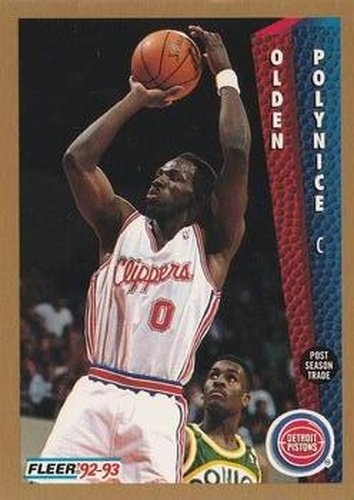 #65 Olden Polynice - Detroit Pistons - 1992-93 Fleer Basketball