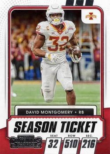 #65 David Montgomery - Iowa State Cyclones - 2021 Panini Contenders Draft Picks Football