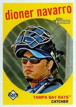 #660 Dioner Navarro - Tampa Bay Rays - 2008 Topps Heritage Baseball