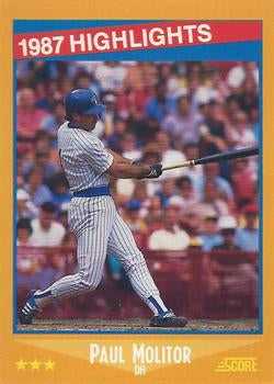 #660 Paul Molitor - Milwaukee Brewers - 1988 Score Baseball