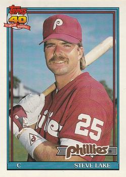 #661 Steve Lake - Philadelphia Phillies - 1991 O-Pee-Chee Baseball