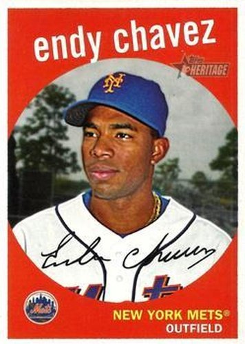 #661 Endy Chavez - New York Mets - 2008 Topps Heritage Baseball