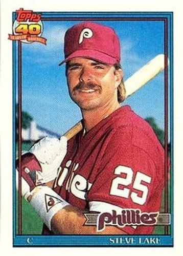 #661 Steve Lake - Philadelphia Phillies - 1991 Topps Baseball