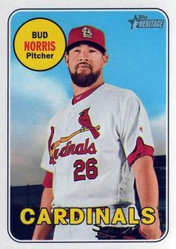 #662 Bud Norris - St. Louis Cardinals - 2018 Topps Heritage Baseball