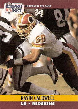 #662 Ravin Caldwell - Washington Redskins - 1990 Pro Set Football