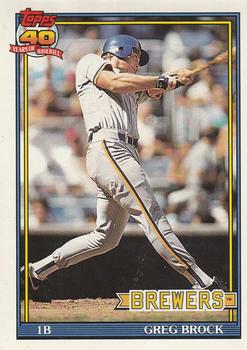 #663 Greg Brock - Milwaukee Brewers - 1991 O-Pee-Chee Baseball