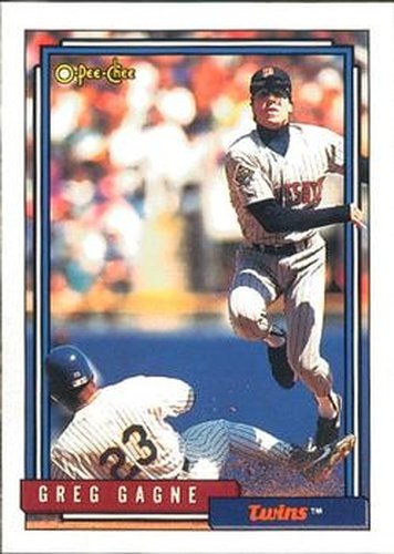 #663 Greg Gagne - Minnesota Twins - 1992 O-Pee-Chee Baseball