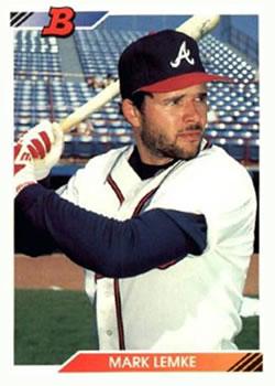#663 Mark Lemke - Atlanta Braves - 1992 Bowman Baseball